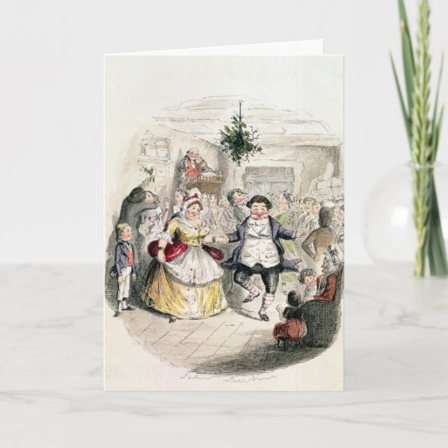 Cartão De Festividades Bola do Sr. Fezziwig, 'de um Natal Carol (Frente)