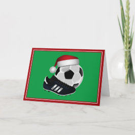 Cartão De Festividades Bola e Calçado de Futebol de Natal