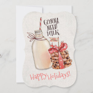 Cartão De Festividades Bolachas de Natal do leite que cozem da cozinha