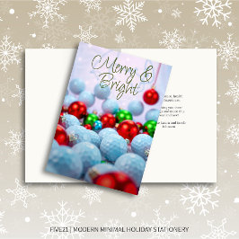 Cartão De Festividades Bolas de Golfe e Ornamentos Brilhantes