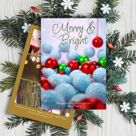 Cartão De Festividades Bolas de Golfe e ornamentos Brilhantes ・ Três Foto