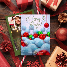 Cartão De Festividades Bolas de Golfe e Ornamentos Brilhantes ・ Três Foto