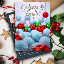 Cartão De Festividades Bolas de Golfe e Ornamentos Brilhantes ・ Três Mari