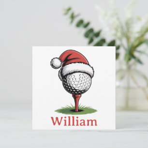 Cartão De Festividades Bolas de Golfe Nome Personalizado Natal Golfe Papa