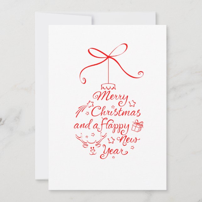 Cartão De Festividades Bolas de Natal e Ano Novo (Frente)