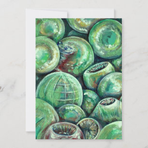 Cartão De Festividades Bolas de Natal Verdes