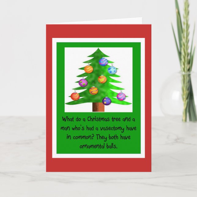 Cartão De Festividades Bolas de Vasectomia de Natal (Frente)