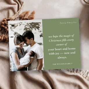 Cartão De Festividades Bold Dusky Green - Mínimo 1 Fotografia Natal
