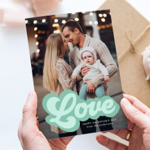 Bold Love Script Mint Green Photo Dia de os namora