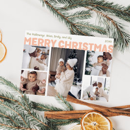 Cartão De Festividades Bold Modern Feliz Natal Cinco Foto