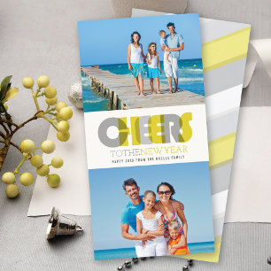 Cartão De Festividades Bold Modern Saúde À Colagem Fotográfica De Ano Nov