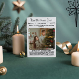 Cartão De Festividades Boletim Informativo Elegante Colagem de Fotos Mode