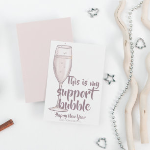 Cartão De Festividades Bolha de Suporte de Ano Novo do Vírus Humor Corona