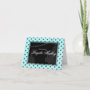 Cartão De Festividades Bolinhas azuis e pretas