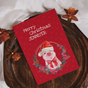 Cartão De Festividades Bolinhas de Arco de Piglet Cuja Fita de Suíno de N