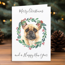 Bolinho de Francês Feliz Cachorro de Natal