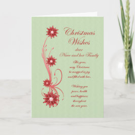 Cartão De Festividades Bolinhos de Natal da sobrinha e da família e flore