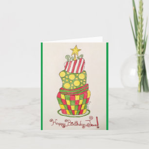 Cartão De Festividades Bolo Para O Rei; Feliz aniversário Jesus.Natal