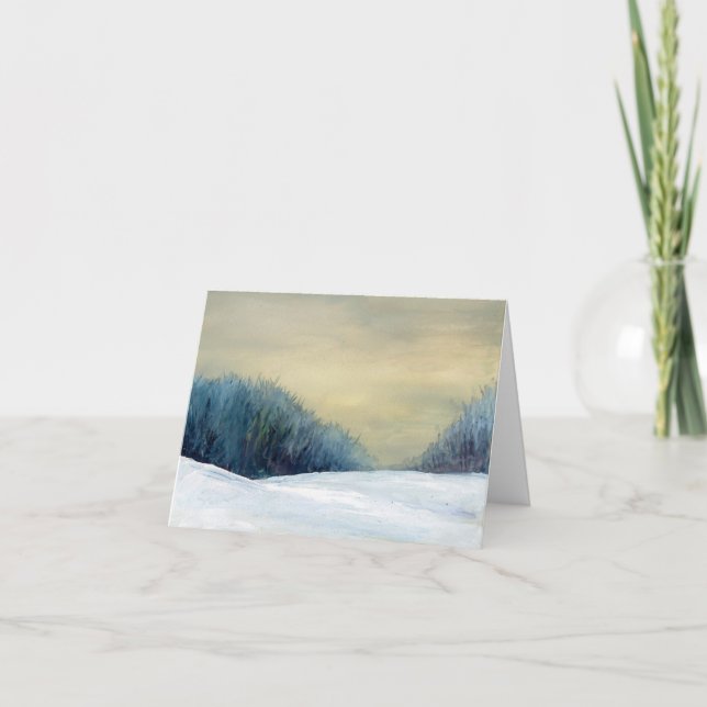 Cartão De Festividades Bolsa de inverno véspera de Natal belas artes cart (Frente)