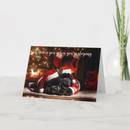 Cartão De Festividades Bolsa de Natal Dormindo em Terra Nova