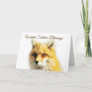 Cartão De Festividades Bolsas de Solstício de inverno Raposa e Placa de N