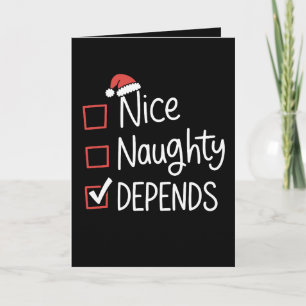 Cartão De Festividades Bom Mau Depende Lista De Natal Xmas Papai Noel