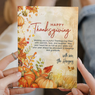 Cartão De Festividades Bombas de outono e Ação de Graças