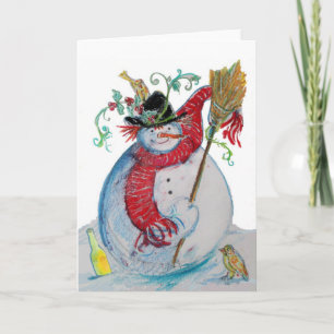 CARTÃO DE FESTIVIDADES BONECA DE NEVE BÊBADA