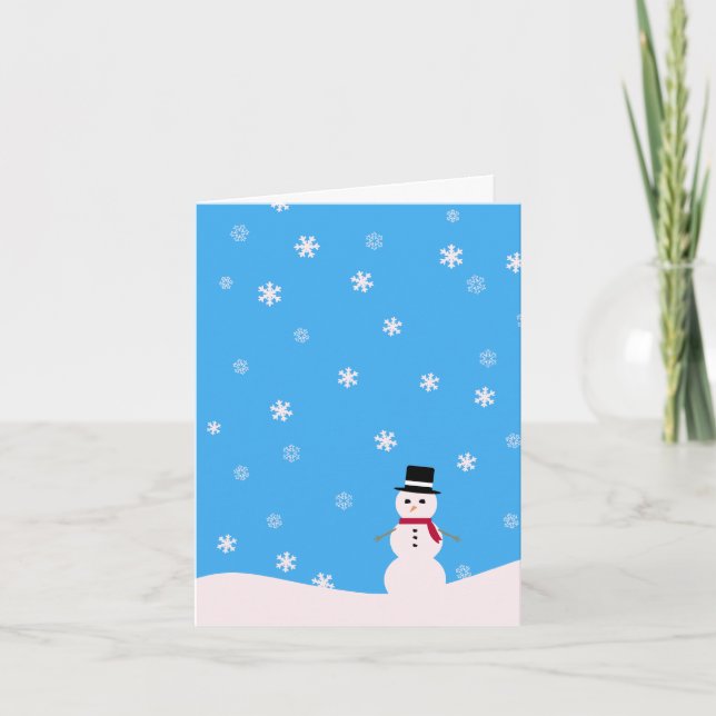 Cartão De Festividades boneco de neve (Frente)