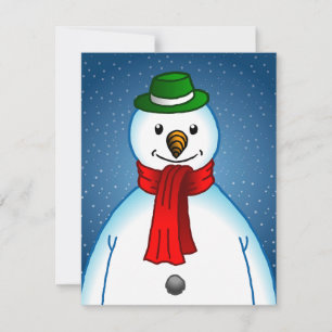 Cartão De Festividades Boneco de Neve Alegre