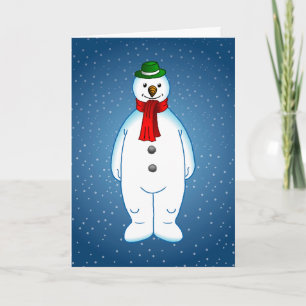 Cartão De Festividades Boneco de Neve Alegre e Feliz