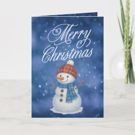 Cartão De Festividades Boneco de Neve Caprichoso Feliz Natal