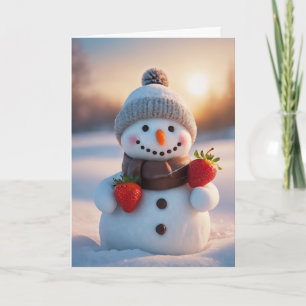 Cartão De Festividades boneco de neve de chocolates e morangos