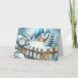 Cartão De Festividades Boneco de Neve de Natal
