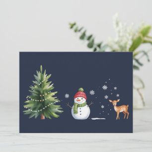Cartão De Festividades Boneco de Neve de Natal Árvore de Natal Rena Estaç