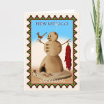 Cartão De Festividades Boneco de neve de New mexico<br><div class="desc">Um olhar luz-hearted o "horno tradicional" (pronunciado "orno" [forno]) de meu estado de New mexico nativo. Aqui, o horno serve como a base a um adôbe "boneco de neve." O pássaro de estado, Roadrunner, e um ristra (corda do pimentão) do cair do pimentão dos ramo-braços do boneco de neve. Acredite-me,...</div>