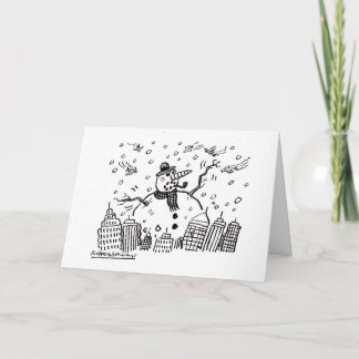 Cartão De Festividades Boneco de neve do monstro