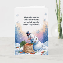 Boneco de Neve Engraçado Cutucando o Nariz Natal