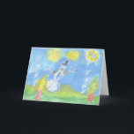 Cartão De Festividades Boneco de neve ensolarado - customizável<br><div class="desc">Os rendimentos da venda deste cartão beneficiam o hospital de crianças de Maria Fareri no centro médico de Westchester,  um dos hospitais de crianças os mais originais e os mais avançados no mundo.</div>