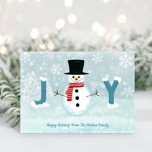 Cartão De Festividades Boneco de Neve Frosty Alegria Natal Terra do Inver