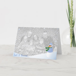 Cartão De Festividades Boneco de neve no banco