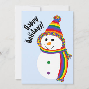 Cartão De Festividades Boneco de Neve Orgulho LGBTQ+ Felicidades