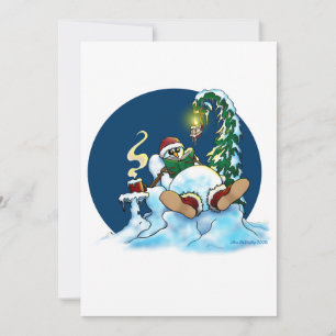 Cartão De Festividades Boneco de neve relaxado