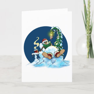Cartão De Festividades Boneco de neve relaxado