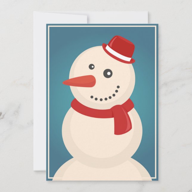 Cartão De Festividades Boneco de neve & rena (Frente)
