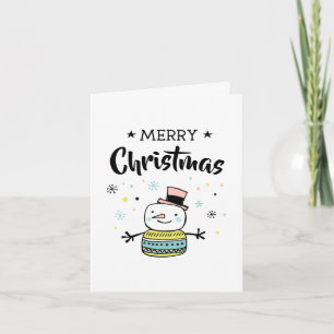 Cartão De Festividades Boneco de neve retrô feliz natal
