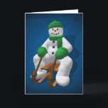 Cartão De Festividades Boneco de neve Sledding do vintage<br><div class="desc">Um outro cartão encantador dos bonecos de neve do vintage para surpreender seus família e amigos com ou para convidá-los a seu partido do inverno!</div>
