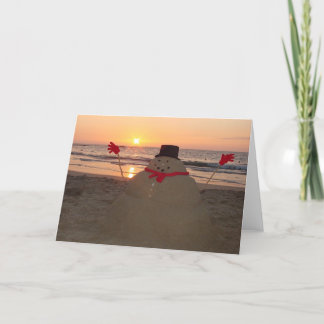 Cartão De Festividades Boneco de neve tropical