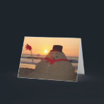 Cartão De Festividades Boneco de neve tropical<br><div class="desc"></div>