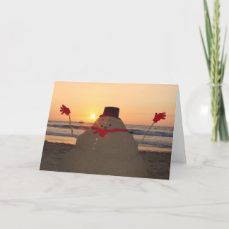 Cartão De Festividades Boneco de neve tropical